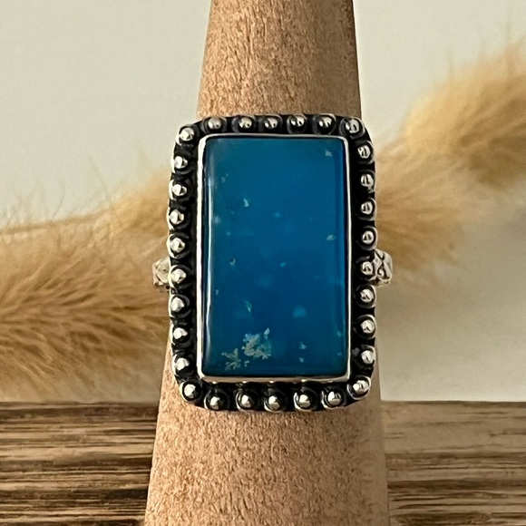 Artisan Jewelry - New 925 Solid Sterling Silver Smithsonite Gemstone Ring Size 8.75